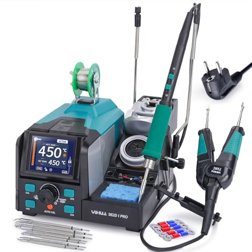 YIHUA 982D-I PRO 2-in-1 Station de Soudage à Chaud et de Micro-soudure de Précision,Interfaces de Fonctionnement Individuelles, Étalonnage Automatique de la...