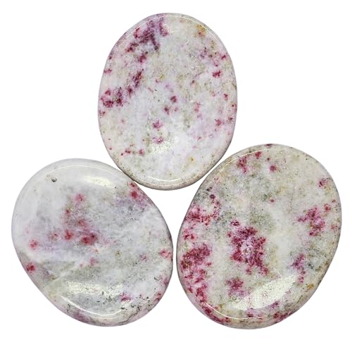 Image of Certified Cinnabarite Crystal Thumb Worry Pebbles Stones for Anxiety Stress Relief Massage - AAA Grade Original Healing Gemstone Agate Rubbing Stone for Yoga Meditation Spiritual Reiki Feng Shui