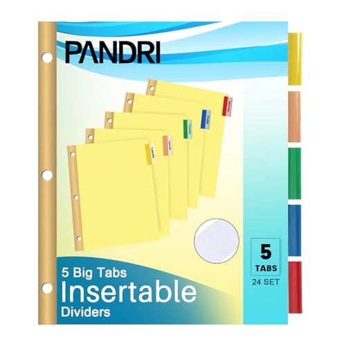 Binder Divider, PANDRI 120 Pack Binder Index Dividers with 5...