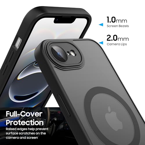 Image of Tobfit Magnetic Case for iPhone 16e Compatible with Mag Safe, Translucent Matte Back Slim Shockproof Phone Cover for iPhone 12 16e