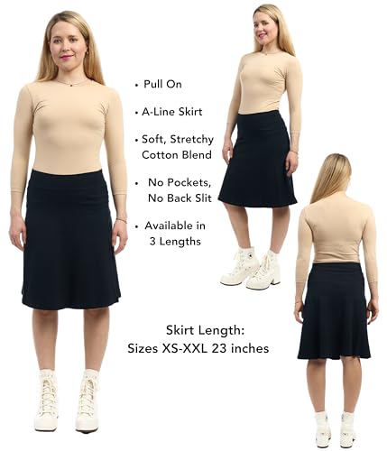 ESTEEZ Womens Cotton A-Line Skirt 23 Inch 25 Inch 27 Inch2