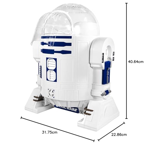 Uncanny Brands Máquina de fazer pipoca Star Wars R2D2 - Aparelho de cozinha Droid totalmente operacional glide