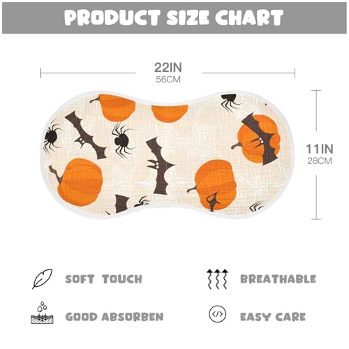 Baby Burp Cloths, Soft Absorbent Burping Cloths for Babies, Cotton Milk Spit Up Rags, Large Size for Newborns, Baby Boys and Girls (Cute Bat Halloween)4
