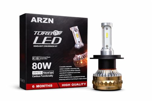 Image of ARZN H4 LED Headlight Bulb 80W AC /DC 6000K Sky White | Canbus | Plug & Play | Cooling Fan | Luma-Beam Technology | for Bike & Car