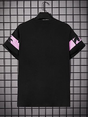 SOLY HUX Men's Letter Graphic Tees T Shirts Round Neck Short Sleeve Summer Tops