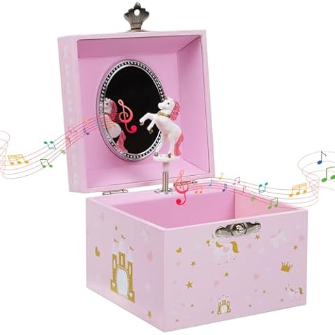 Ninonly Musical Jewellery Box with Unicorn Cover