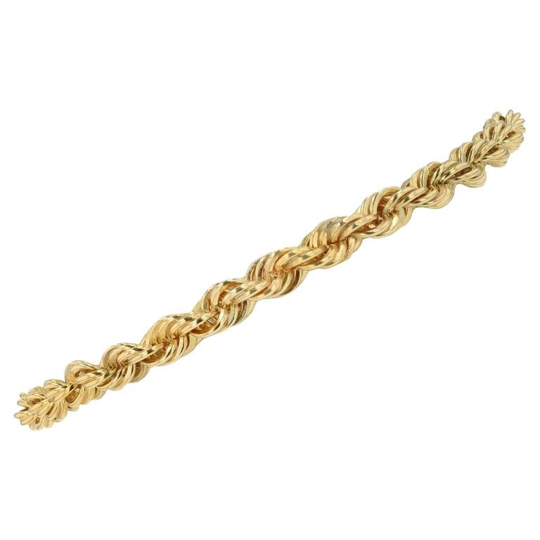 GLD Shop Rope Bracelet - 2MM/4MM/6MM Sizes - 6/7/8/9 Inch Lengths - Gold/White Gold - Unisex