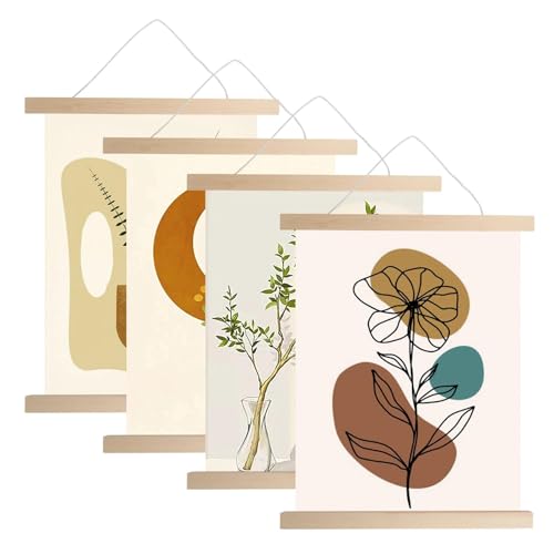 GZRXIOUS 2 Ganchos Magnéticos para Pósteres, Tamaño A3, 31 cm, Imanes de Pared para Colgar Arte, Marcos de Madera para Imágenes Y Impresiones