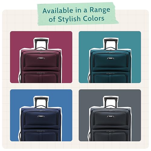 Image of U.S. Traveler Anzio Softside Expandable Luggage with Spinner Wheels, Burgundy, 2-Piece Set (22 /30)