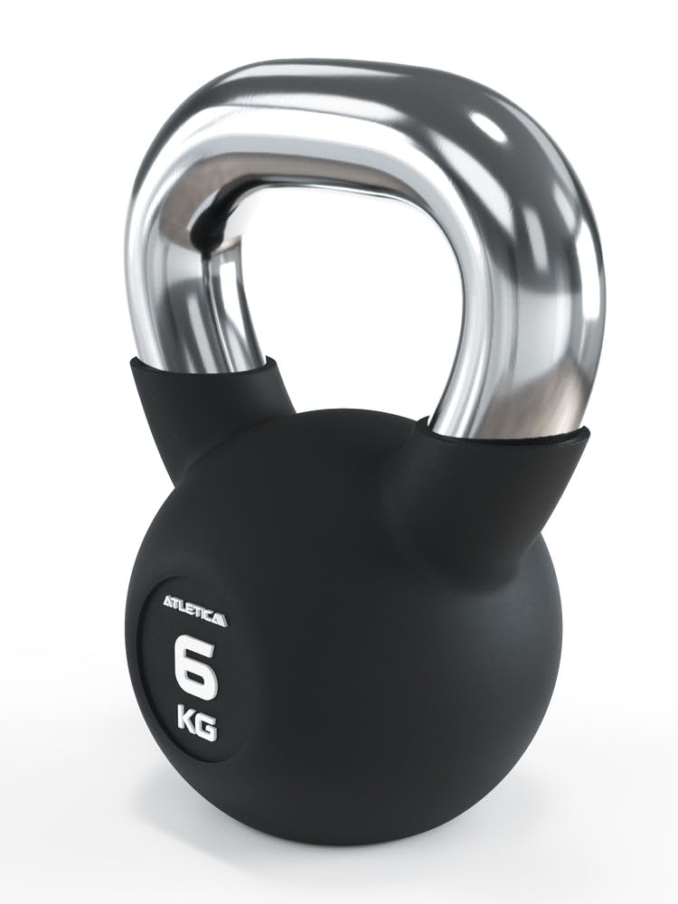 ATLETICA Kettlebells | 4-32 kg | gumowane hantle kulowe z chromowanym uchwytem | wysokiej jakości stop stali | jakość studyjna | funkcjonalny trening całego ciała, waga 28 kg