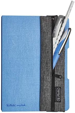 Herlitz® Piórnik szkolny Jednokomorowy na Brulion A5 | Zamek błyskawiczny | Saszetka Etui Organizer Kosmetyczka Tuba na Długopisy Pióra Kredki Akcesoria | Wytrzymały Solidny | Dzieci Młodzież | Szary