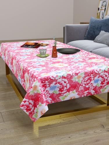 Image of Dakshya Industirs PVC Waterproof Table Cover 36x54 Inch Floral Printed Center Table Cover Washable Plastic Table Sheet Oilproof Dining Table Cover for Coffee Table Living Room Home (Modern Charm)