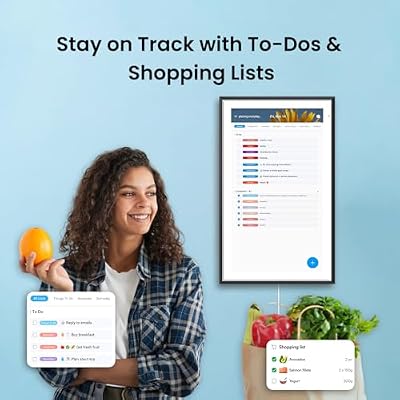 Apolosign 21.5-inch Digital Calendar : Dual Mode Smart Wall Planner, No Subscription, Install Apps, Sync Calendars, Electronic Touchscreen Interactive Display for Family Schedules, Chore Chart (Black)