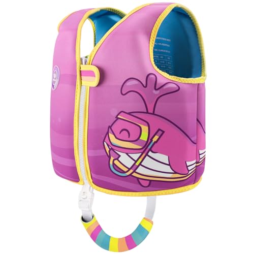 Pottwal Swim Vest for Kids - Swim Jacket for 1-2 Years (24-33LBS) - Buoyancy Aid Made of Neoprene & EPE - with Adjustable Crotch Strap