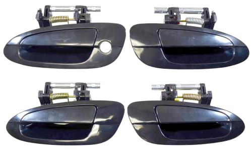 PT Auto Warehouse NI-3118S-QPK - Outer Exterior Outside Door Handle, Smooth Black - Front/Rear Left/Right, Set of 4, Replaces 806078J009, 806068J009, 826078J009, 826068J009