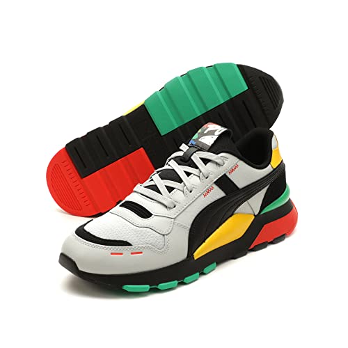Image of Puma Men's RS 2.0 Sneaker, Block Party Cool Light Gray Black-Yellow Sizzle, 10