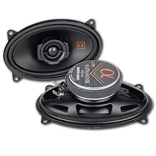 Alphasonik 1 Pair of NS46 Neuron Series 4x6 (240 Watts Max for The Pair) 120 Watts Max Per Speaker 2-Way Full-Range Car Audio Speaker with PEI Dome Tweeter Polypropylene Cone
