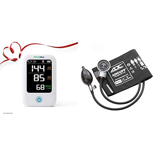 Welch Allyn Home - H-BP100SBP 1700 Series Blood Pressure Monitor and Upper Arm Cuff, Clinical-Grade Technology & ADC - 700-11ABK Diagnostix 700 Pocket Aneroid Sphygmomanometer, Adult, Black