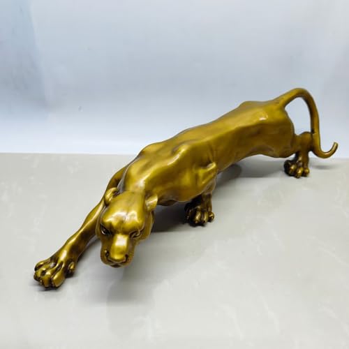 Statue de léopard en bronze pur ciselé main pour salon chic - 6