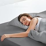 LuxClub King Fitted Sheet Bedding with 40cm Depth, Extra Deep Soft Cooling Bed Sheets Microfiber Fabric Ease Care Soft & Comfortable Fade Resistant - Grey, King