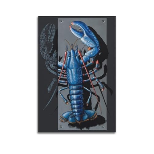 Poster auf Leinwand, Kunstdrucke für Raumdekoration, Motiv: blauer Hummer,...