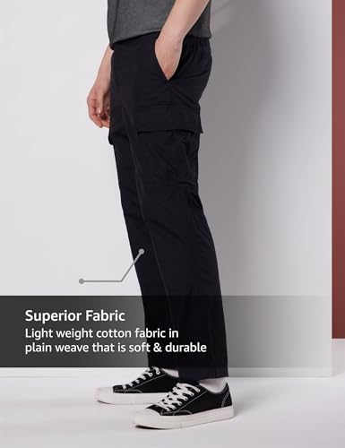 Image of Symbol Premium Men Lightweight 100% Cotton Cargo Pants - Relaxed Fit | Casual & Travel Wear | Pure Cotton (Available in Plus Sizes)
