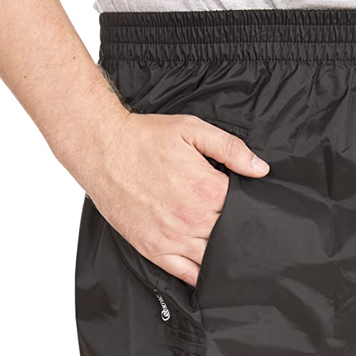 Trespass Unisex Adult Qikpac Compact Packaway Waterproof Trousers, Black, Medium