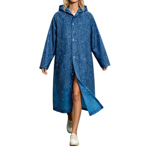 Sonnena Chubasqueros Impermeable, Reutilizable Ponchos Impermeables Chaquetas Capa Lluvia con Mangas y Capucha para Mujer y Hombre