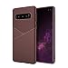 Produktbild Für Samsung Galaxy S10/S10 Plus/S10e Handyhülle Hülle Schutzhülle Business Leder Weiche Silikon Nähen Full Schutz Tasche Anti-Rutsch Case Cover TPU Smartphone Spiegel (S10 Plus, Braun)
