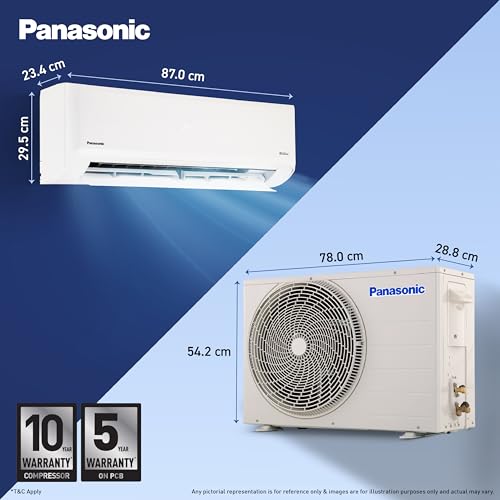Image of Panasonic 1.0 Ton 4 Star New Star Rated Premium Wi-Fi Inverter Smart Split AC (Matter /MirAIe,AI,DustBuster, 55C Oper., Copper Condenser, 8in1 Convertible, 4-Way, PM0.1 Filter, CS /CU-NU12BKY4W, White)