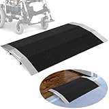 Ruedamann 27.6' W x 1' H Wheelchair Ramp, 600lbs Capacity, Bridge Threshold Ramp with Supporting Frame and Non-Slip Surface, Aluminum Ramp for Wheelchairs, Stairs, Vans, Steps