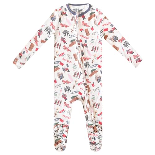 Image of Copper Pearl Zip-Up Footie Baby Pajamas - Soft Newborn Onesies for Boys & Girls, Tag-Free with Two-Way Zipper Baby Sleepers for Newborn - 24 Months, A Christmas Story