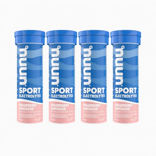 Nuun Electrolyte Hydration Tablets – Strawberry Lemonade Flavour | Sugar-Free Sports Electrolytes | 10 Tablets | Hydration & Replenishment Drink Mix x 4 Pack
