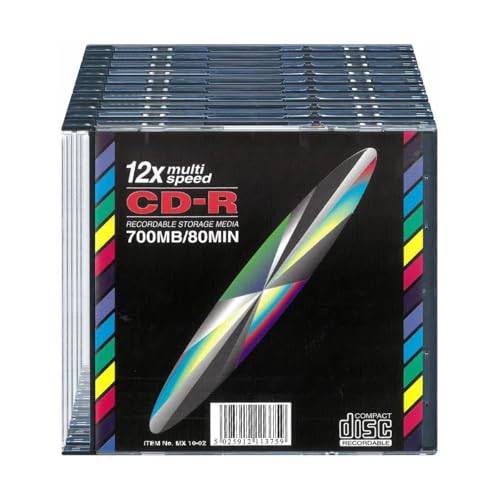 simpa CD-R Discs 12x Multi Speed Recordable Media Storage Discs - Blank CD-R Discs - Holds upto 80 mins / 700mb. Set of 10 Discs
