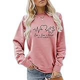 Shemiun Autism Awareness Hoodie for Women Live Love Accept Letter Graphic Hooded Sweatshirt Long Sleeve Hoody Pullover Top (Z1-Pink,M)