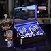 ANWBROAD Watch Winder for Automatic Watches 4 Watch Rotator and 6 Extra Storages with Super Quiet Motor LED Backlight Watch Turner Piano Paint Watch Shaker 4 Rotating Modes USB UJWW002E