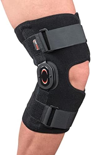 Ezy Wrap Rally Hinged Knee Brace – Fully Adjustable Knee Braces for Knee Pain Relief – Comfortable, Breathable Knee Wraps w/Removable Dual Axis Hinges – Knee Support for Women & Men
