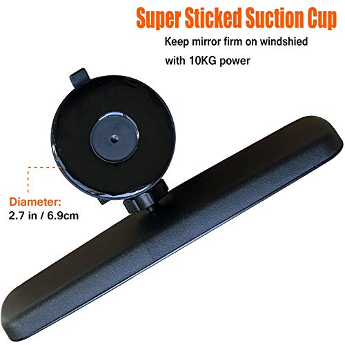 image for Wontolf Anti-glare Rear View Mirror Suction Cup Rear View Mirror Unive