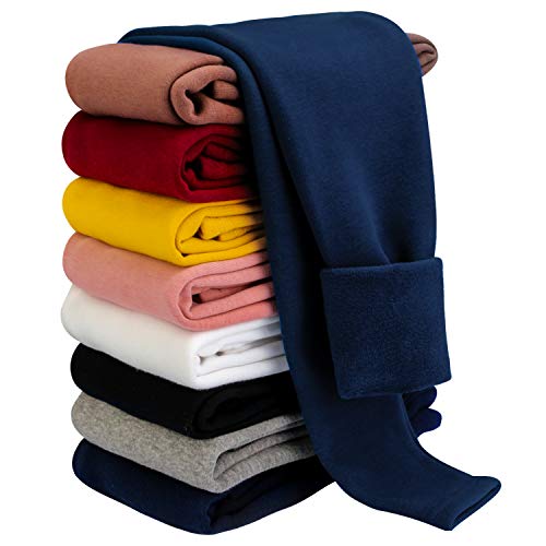 Image of BOOPH Girls Winter Leggings Fleece Lined Toddler Kids Basic Full Length Pants