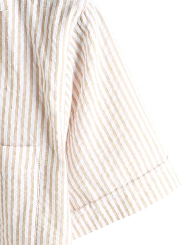 VATPAVE Mens Striped Summer Shirt Casual Button Down Short Sleeve Beach Shirts Cotton Shirts for Men - Image 8