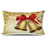 Funda Cojin 70x90 cm Juego de 1 Terciopelo Cojines Sofa Campana Funda Almohada Impresión de Doble Cara Rectangulares Decorativos Pillow Covers con Cremallera Oculta, Home Decoration (Navidad) I1-541