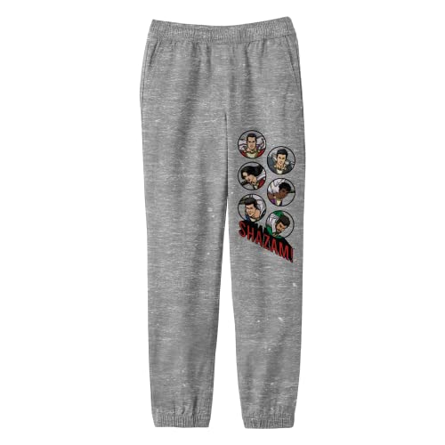 Shazam! Character with Circle Frame and Logo Name Youth Athletic Heather Graphic Jogger Pants