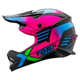 Capacete Motocross Infantil Pro Tork Fast Next Brilhante Preto - Rosa Tam. 54