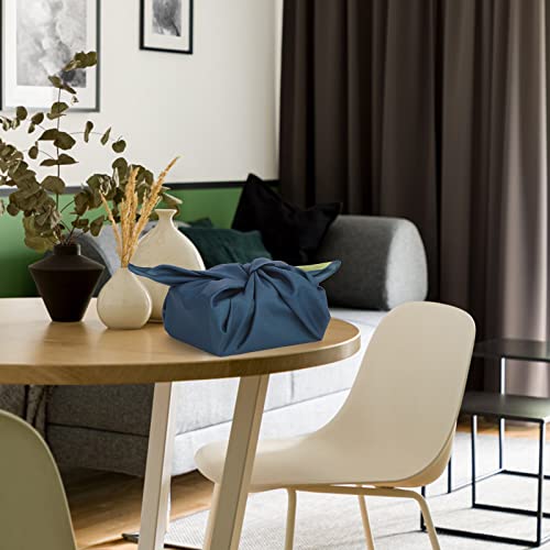 Churies Furoshiki Wrapping Cloth,3Pack Bento Box Lunch Wine Bottle Cover,Double Side 27.55X27.55 Inch Extra Large Japanese Style Christmas Cloth,Waste Free Shopping Bag,Navy Blue thumb #2