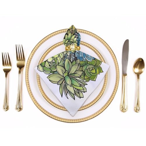 Servilletas de Tela Floral Verde 2 Piezas 47.5x47.5 cm miniatura 3
