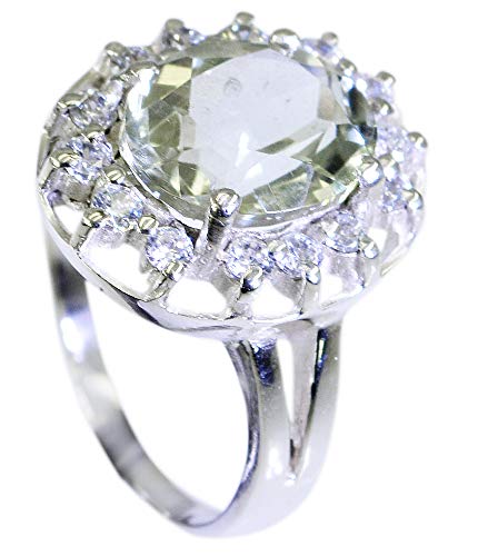 Bague verte en argent sterling 925 véritable grand bijou élégant RIYO