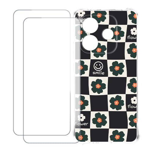 UOGNADGD Xiaomi Redmi Note 14 5G �Ƃ̌݊������� �J�X�^���J���t���P�[�X�{�����K���X�ی�t�B����2���t�� ? �Ռ��z�������h�~ (�Ԃ̊i�q��)