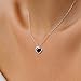 TZPI Silver Black Heart Necklace for Women, Heart Necklace Black Tourmaline Necklace for Girls as Handmade Necklace for Her or Birthday Anniversary for Her…