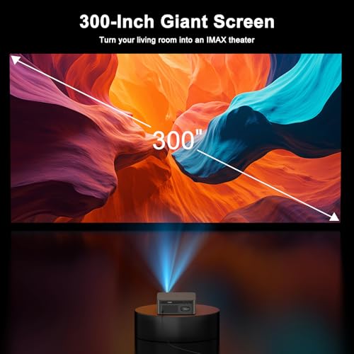 Image of 2000 ANSI Lumens Outdoor Projector with Built-in Streaming Apps, HAPPRUN 4K Decoding Movie Home Theater with Auto Focus, Dolby Audio, Wi-Fi Bluetooth, Compatible with Phone & PC, Indoor & Outdoor Use