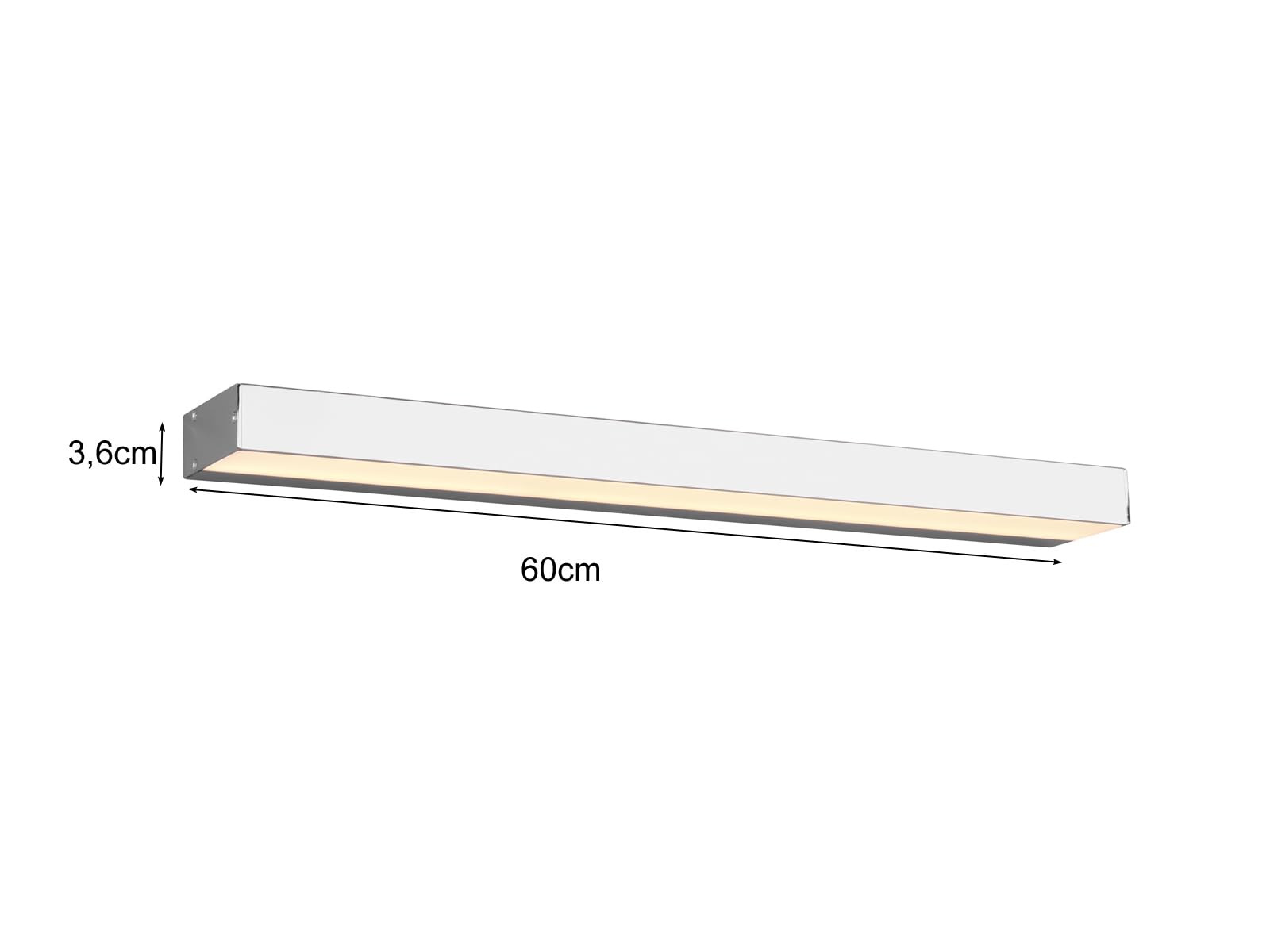Set di 2 lampade da parete per bagno Up and Down in argento cromato, lunghezza 60 cm